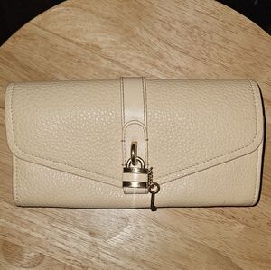 Chloe Motty Grey Goatskin Leather Aby Wallet 